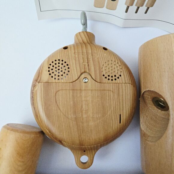 Floor Standing Baby Crib Mobile Arm with Music Box 65 Inch Wooden Nursery Decor - Picture 6 of 13